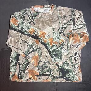 Outfitters Ridge Long Sleeve Camo Pocket T Shirt Mens XL Real Tree Hunting